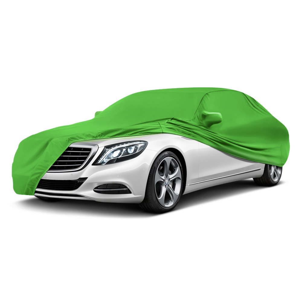 Satin Stretch Coverking Custom Car Cover for Select AC 427 Models Green with Black Sides 