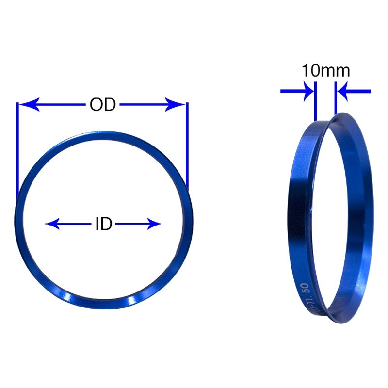 Coyote Accessories® 736390M Blue Metal Hub Centric Ring Set
