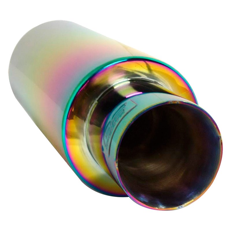 DC Sports® 304 SS Round Exhaust Muffler with Straight Cut Tip