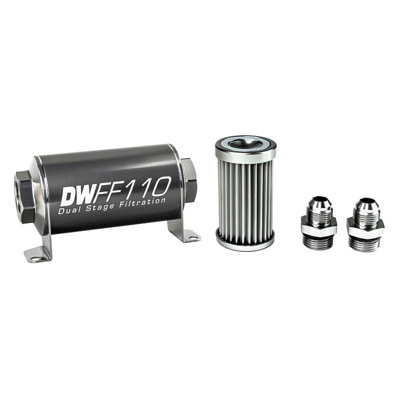 Deatschwerks Universal 100 Micron 110mm Fuel Filter Kit (8-03-110-100K-10/-38/-516/-6/-8)