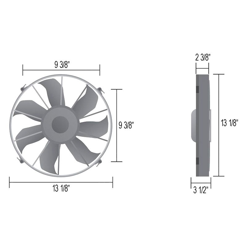 Derale Performance® 16924 High Output Single Radiator Pusher/Puller Fan with Standard Mount Kit