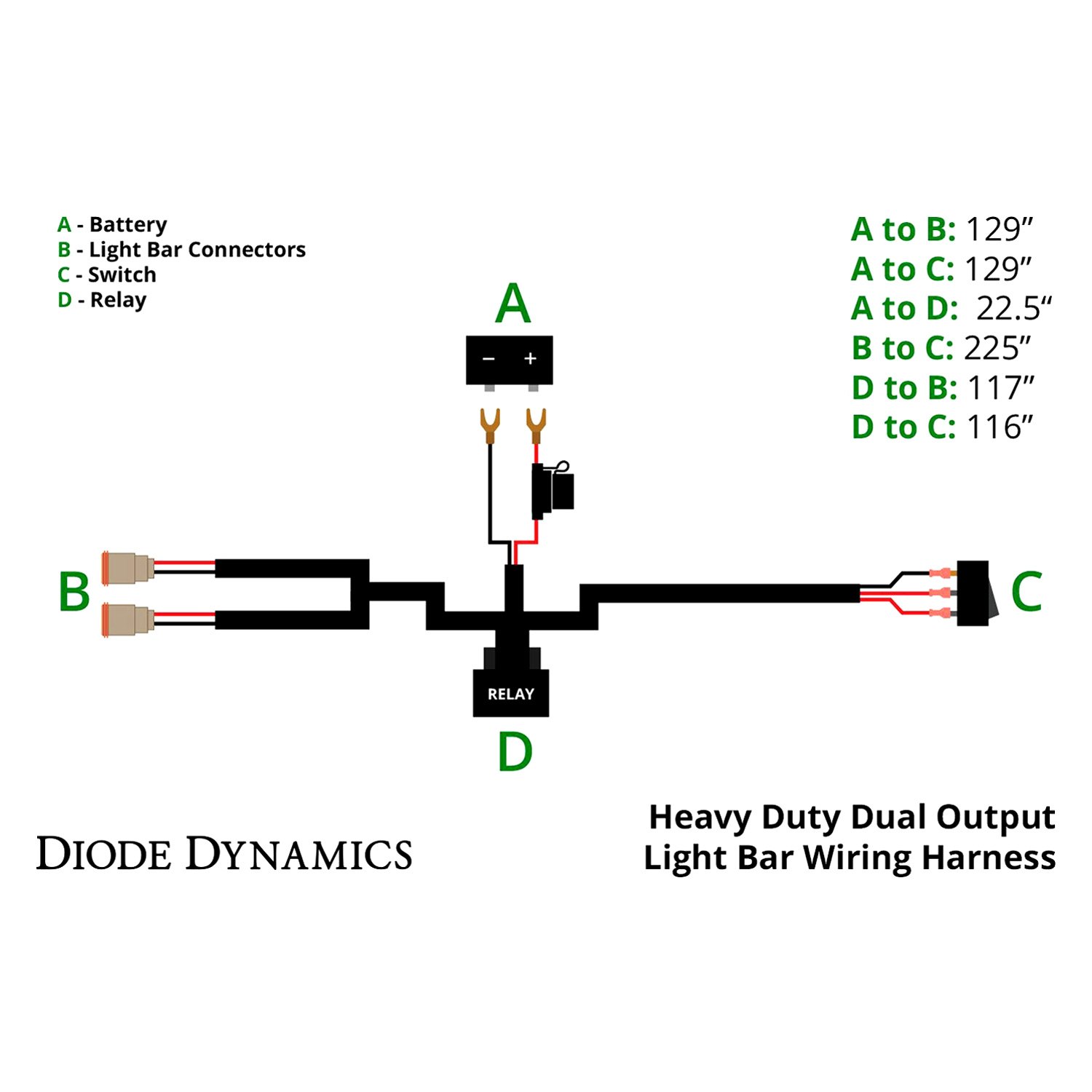 Diode Dynamics® DD4045 Light Bar Wiring Harness