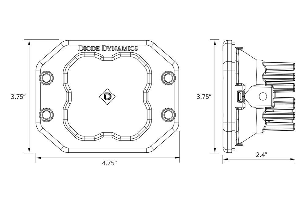 Diode Dynamics DD6720S Stage Pro Series Flush Mount 3 36W Combo 