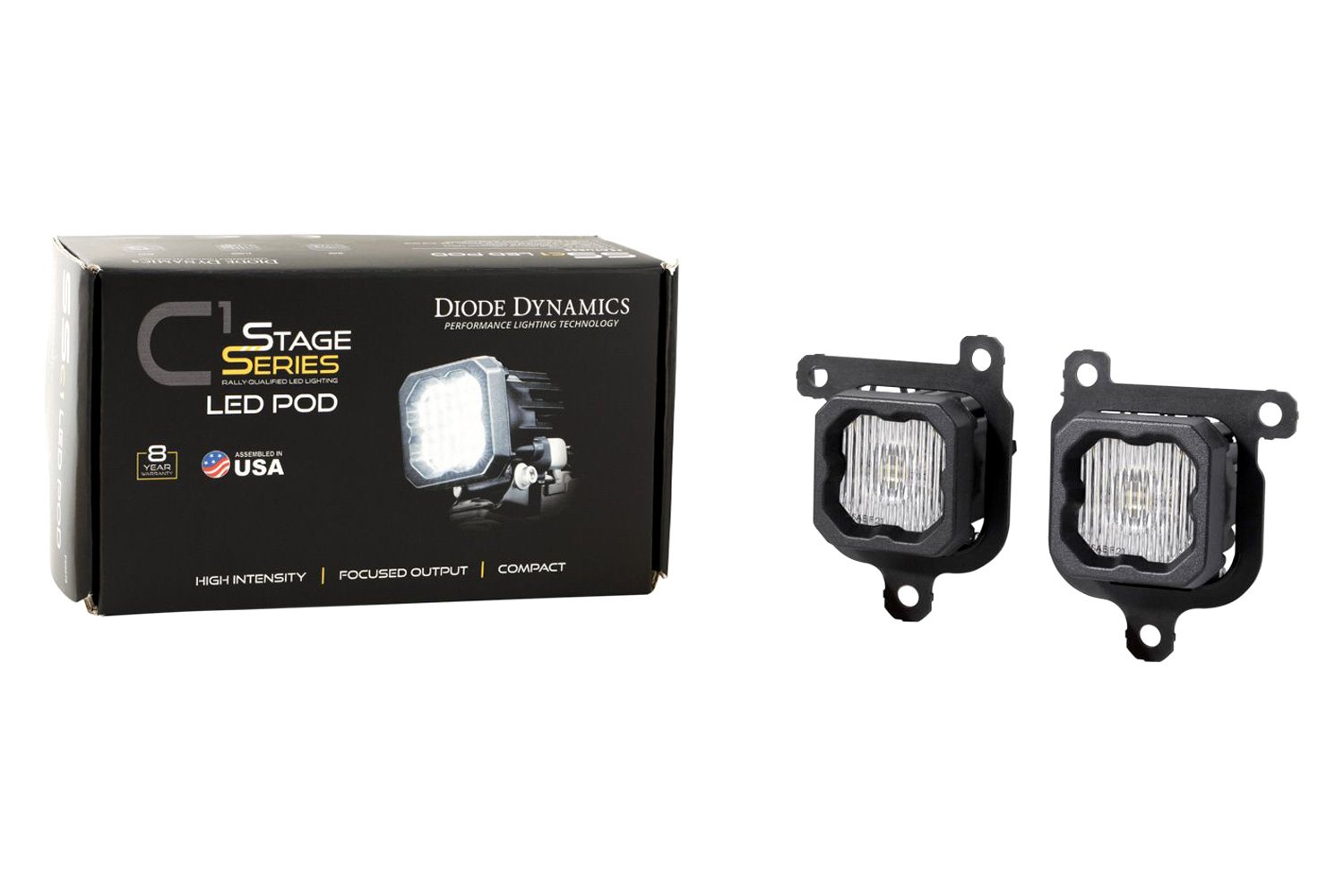 Diode Dynamics® Ford Bronco Sport 2021 Fog Light Location Mounted Stage Series C1 2" 2x20W