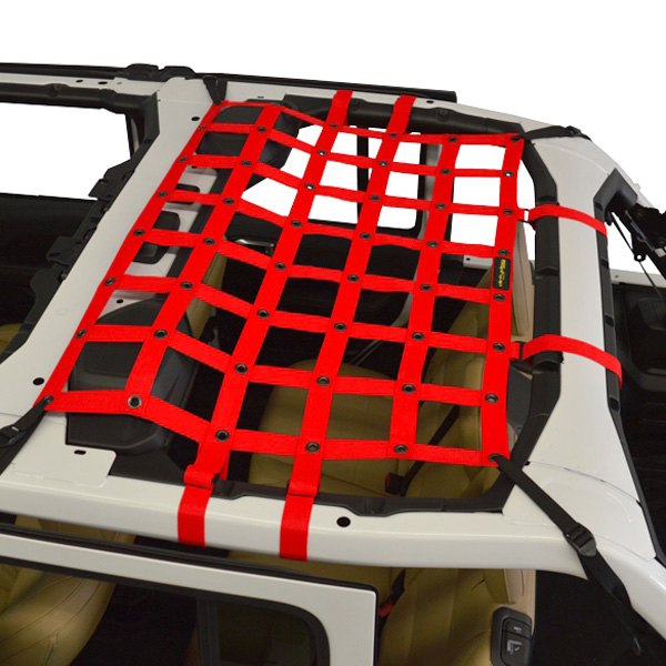 Dirtydog 4x4® JL4N18M1RD Red Rear Seat Netting
