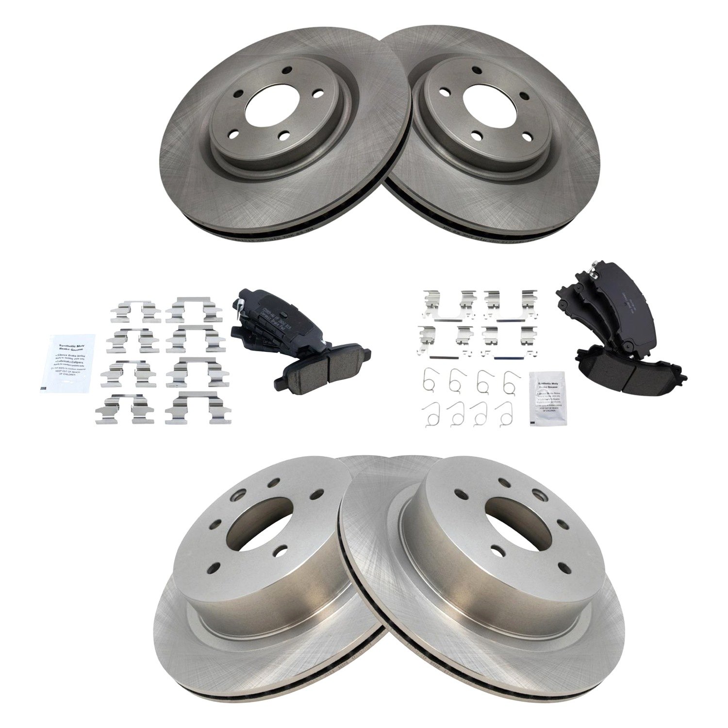 DIY Solutions® BFS04742 - Front and Rear Disc Brake Kit with Ceramic Pads