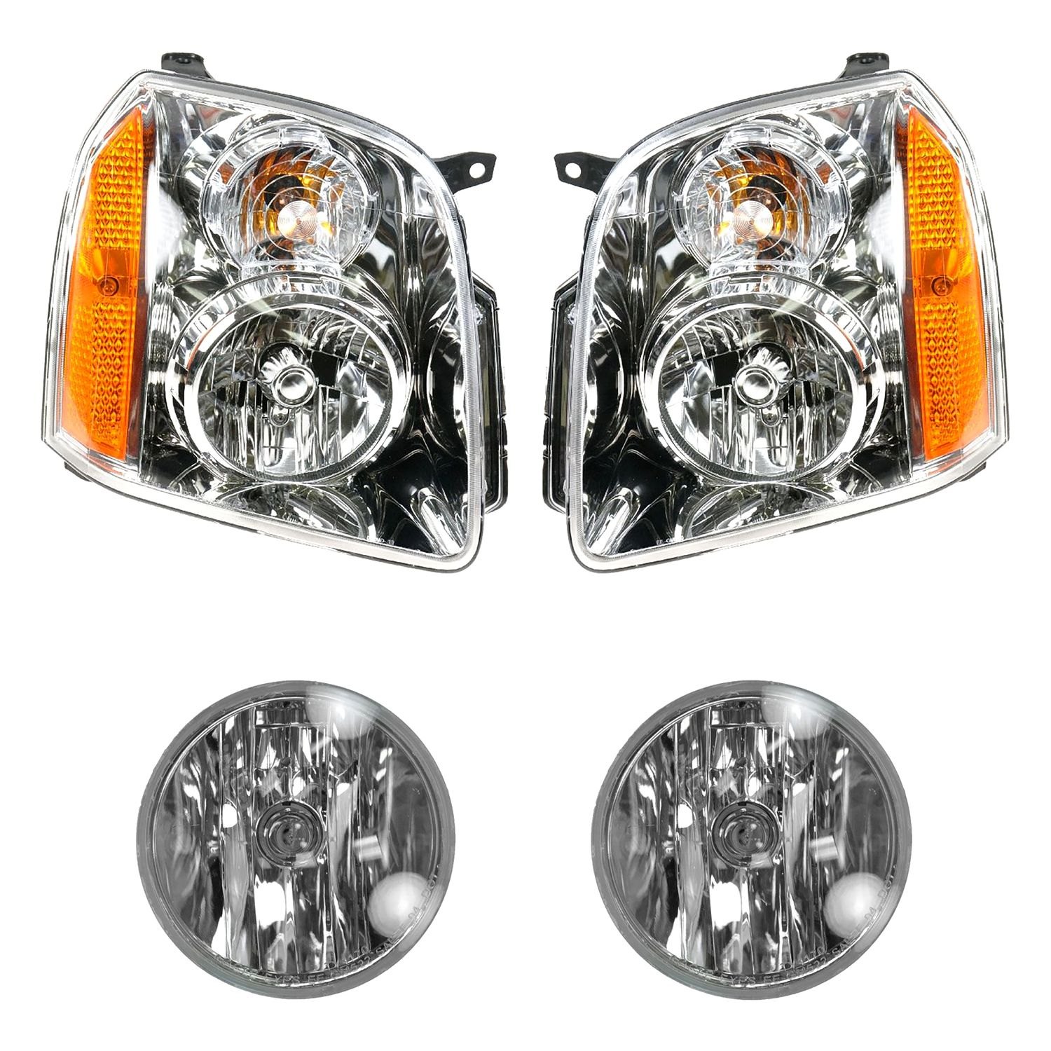 DIY Solutions® LHT04205 Chrome Factory Style Headlights with Fog Lights