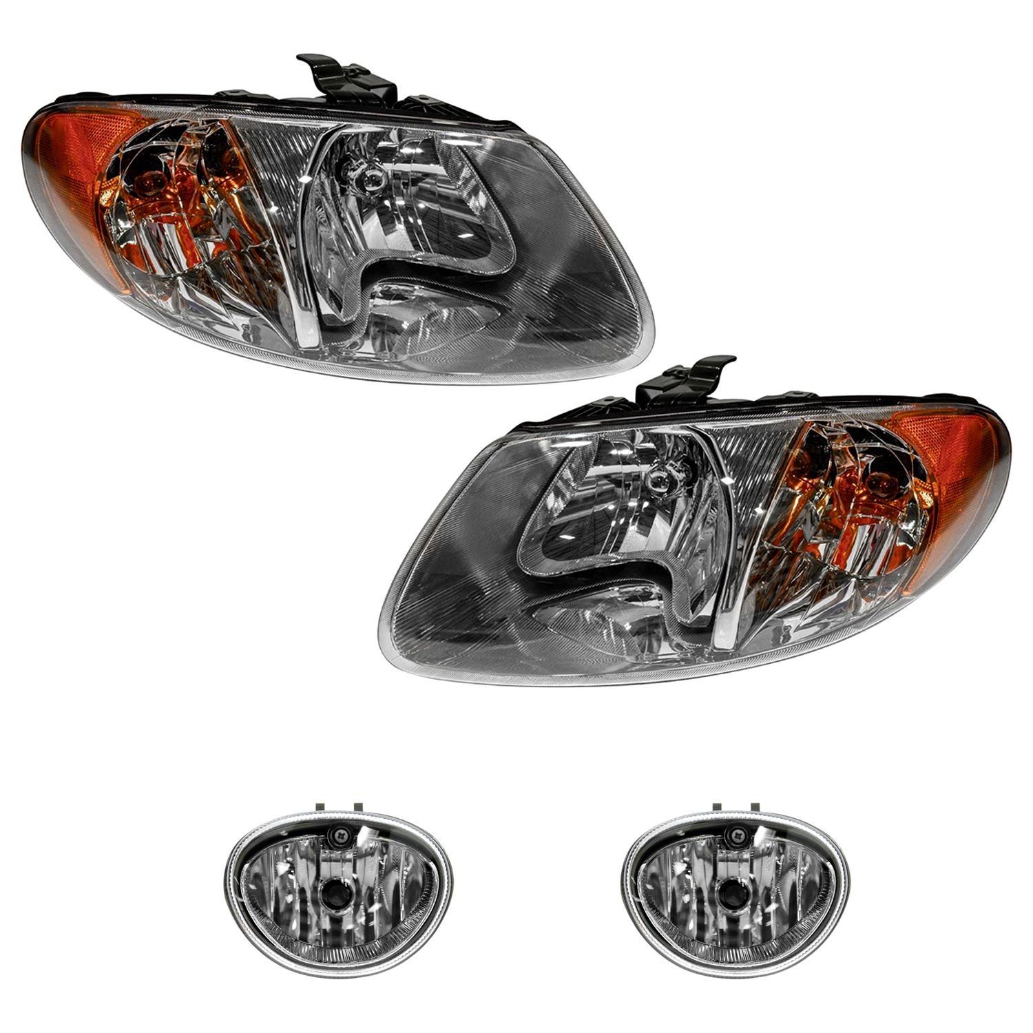 DIY Solutions® LHT04211 Chrome Factory Style Headlights with Fog Lights