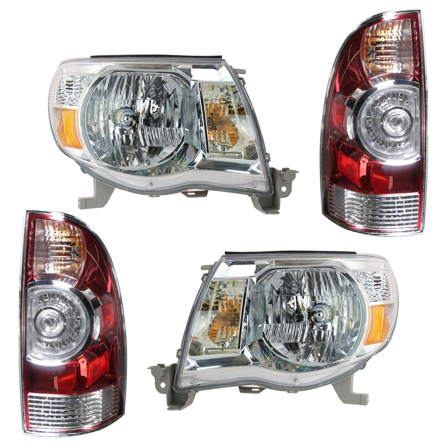 DIY Solutions® LHT04300 Chrome Factory Style Headlights with Tail Lights