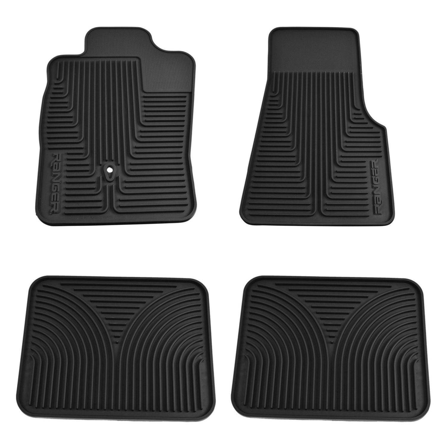 DIY Solutions® RES00466 1st & 2nd Row Black Rubber Floor Mat Set