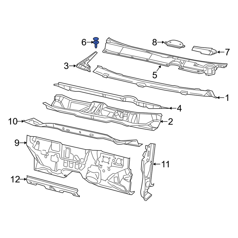 Dodge OE 6509049AA Rocker Panel Molding Rivet