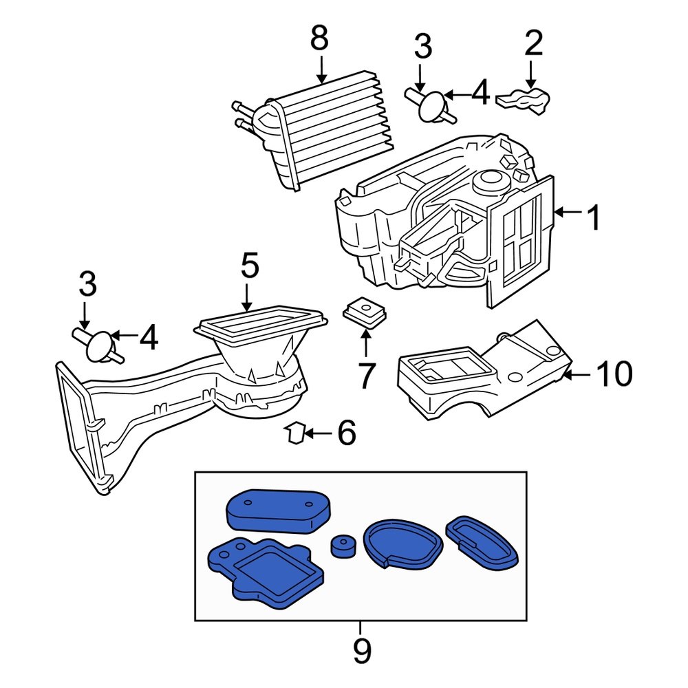 Dodge OE 5015289AC HVAC Heater Core Seal Kit