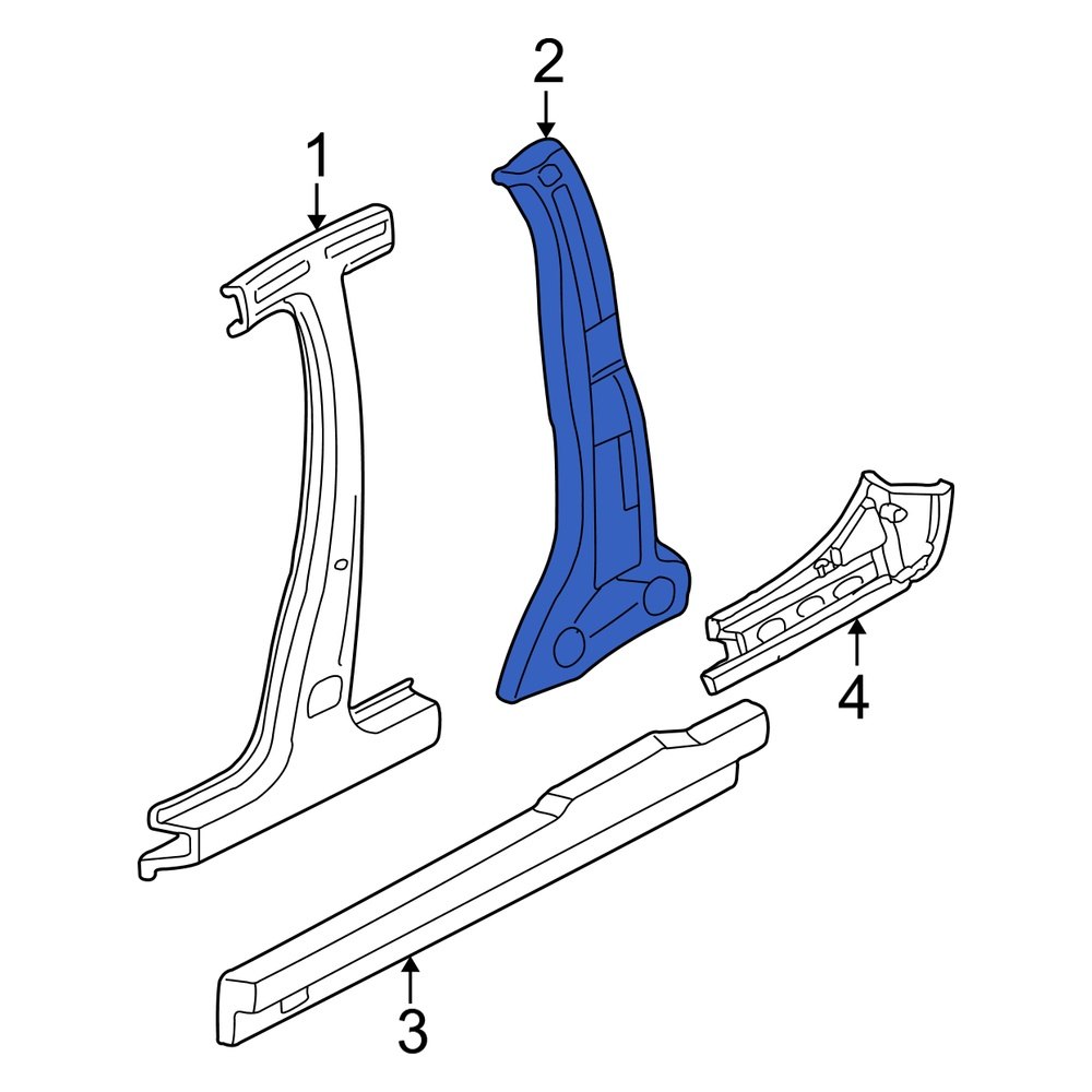 Dodge OE 5066269AB Left Inner Body BPillar Reinforcement