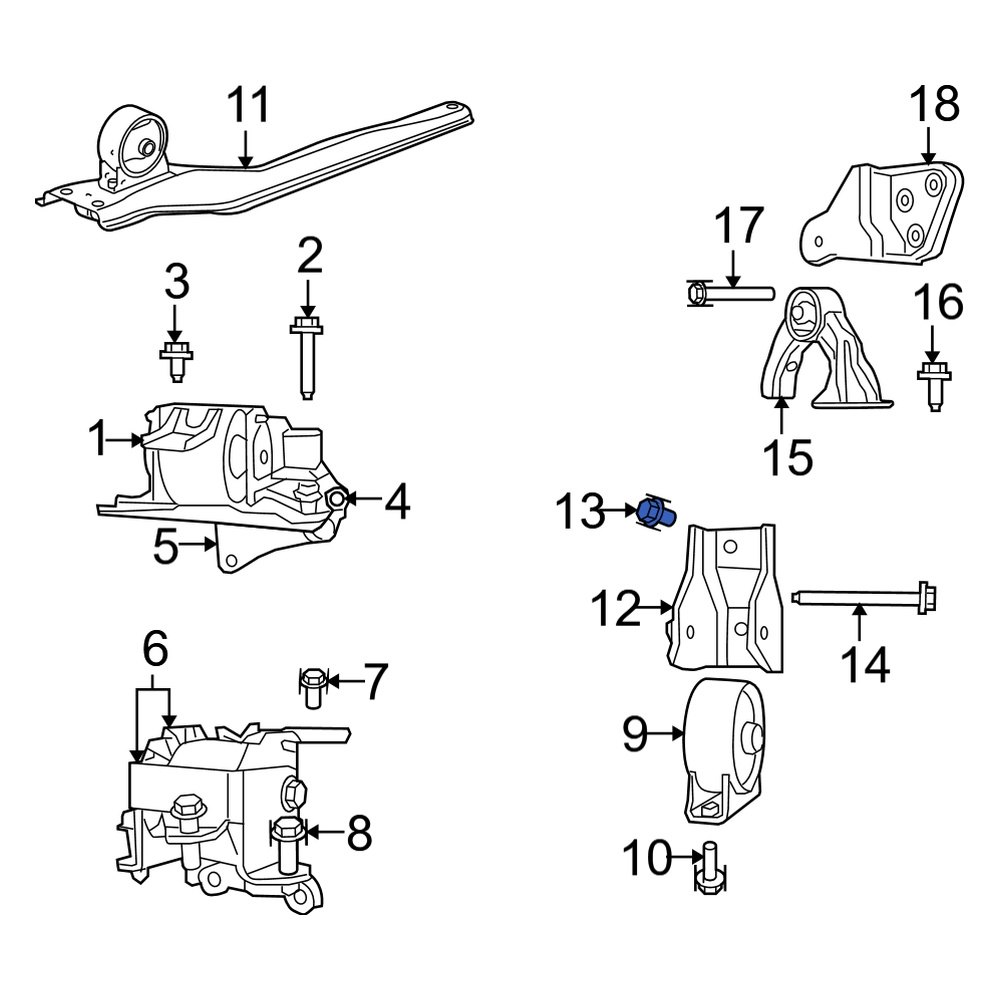 Dodge OE 6105062AA Engine Mount Bolt