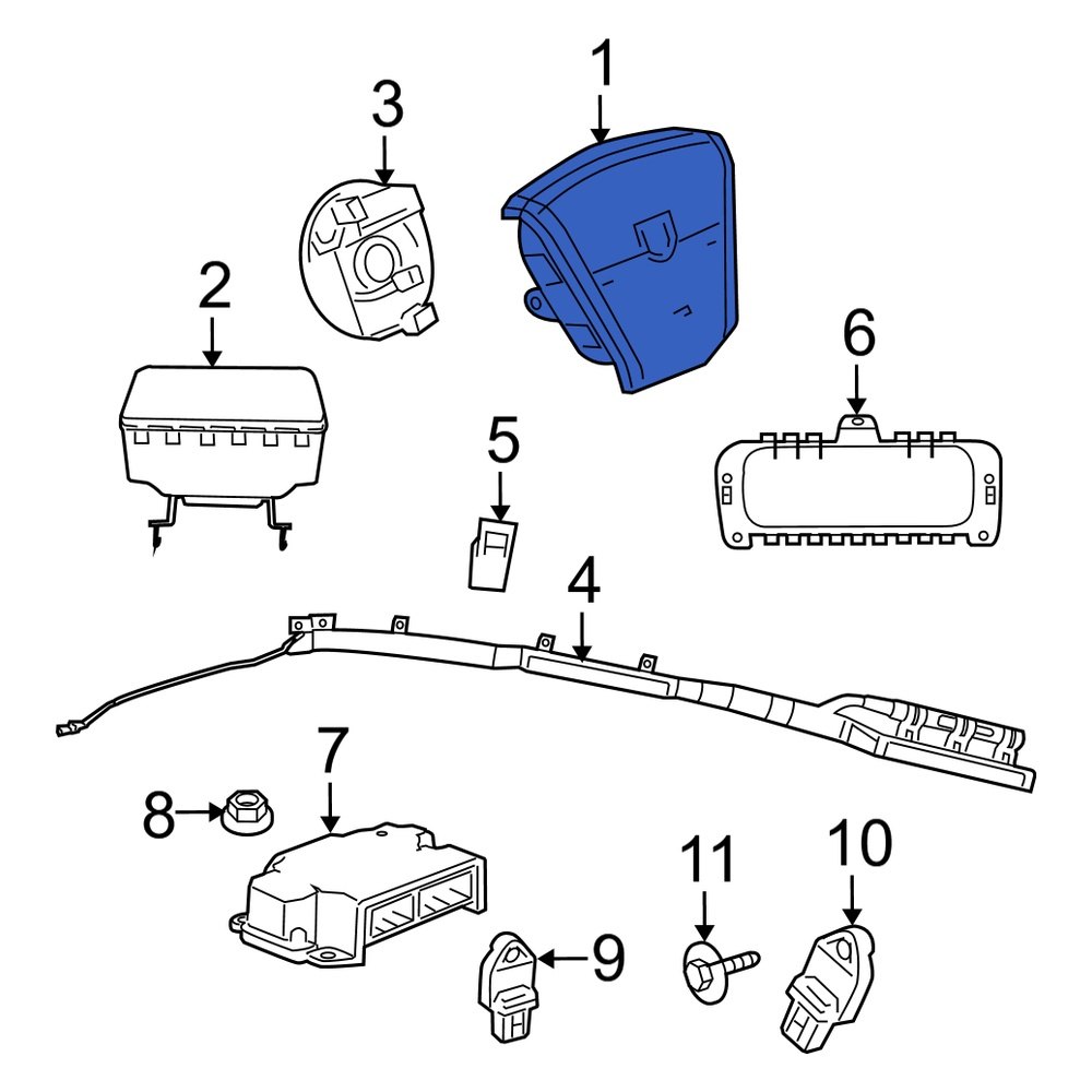 Dodge OE XS32XDHAF Front Steering Wheel Air Bag