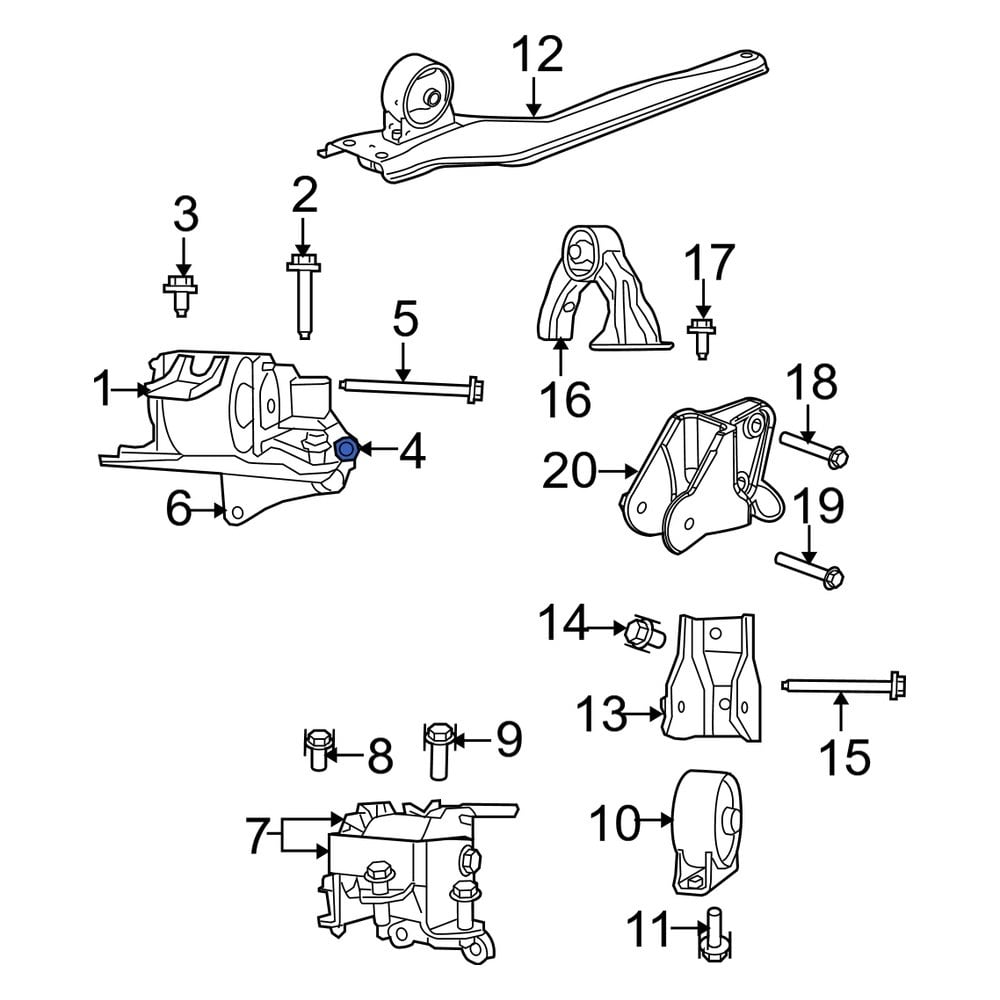 Dodge OE 6105062AA Engine Mount Bolt