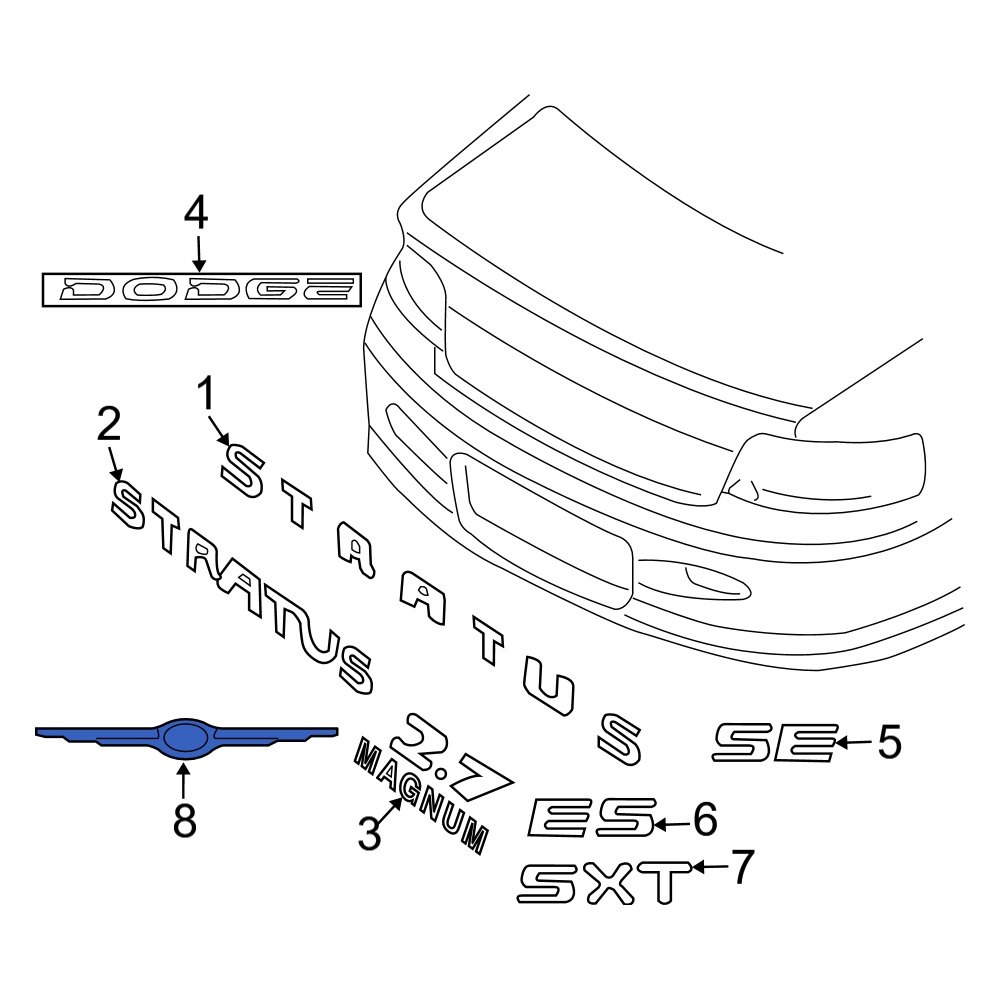 Dodge OE 4806083AB Rear Deck Lid Emblem
