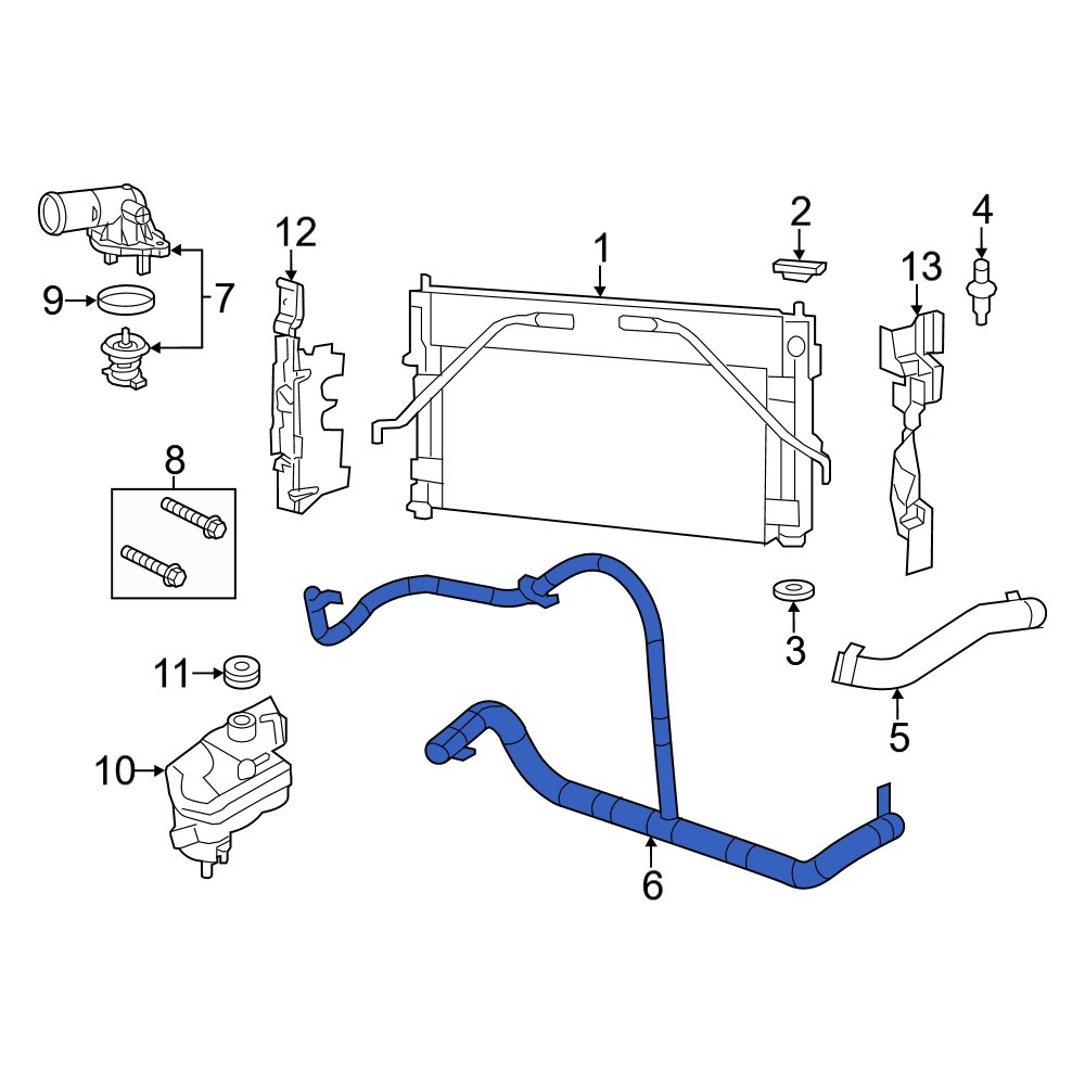 Dodge OE 55111455AD Lower Radiator Coolant Hose