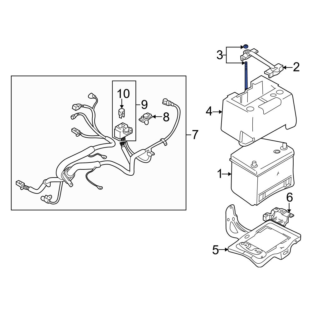 Dodge OE MR496332 Battery Hold Down Bolt