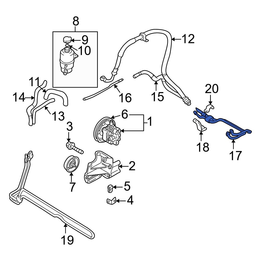 Dodge OE MR297553 Front Power Steering Line