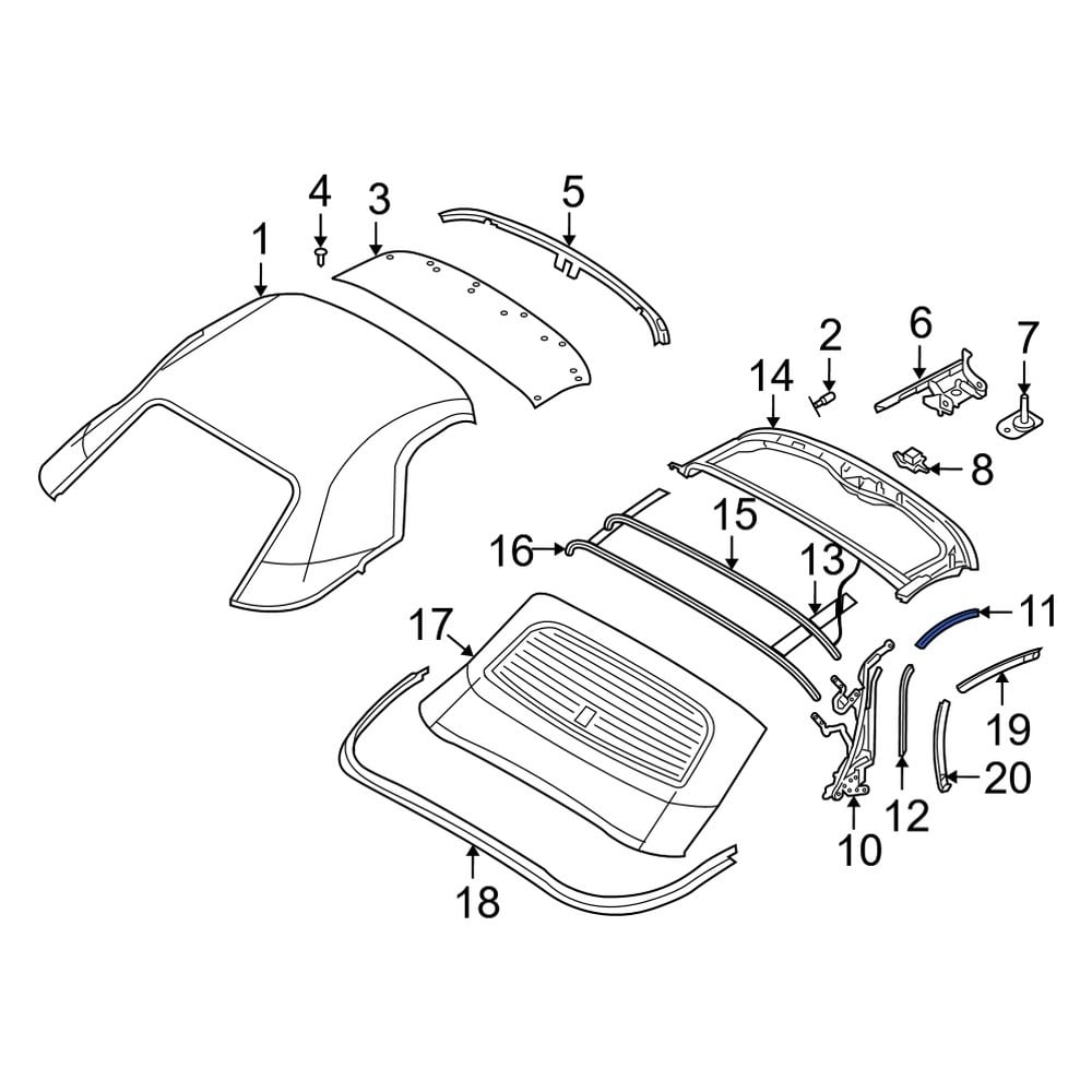 Dodge OE 4865571AC - Front Left Convertible Top Retainer