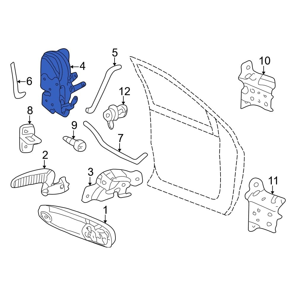 Dodge OE 55372854AB Front Right Door Latch Assembly