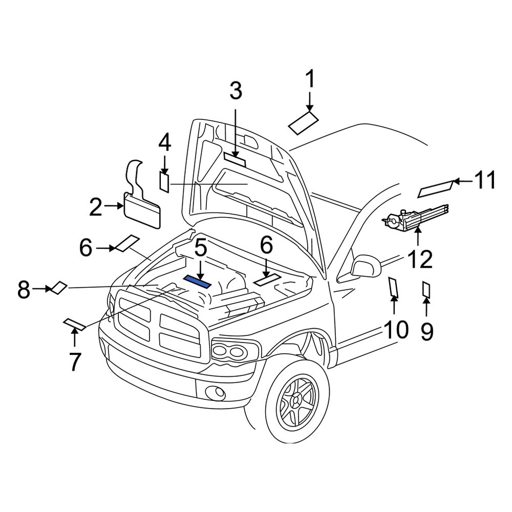 Dodge OE 55056347AA A/C System Information Label