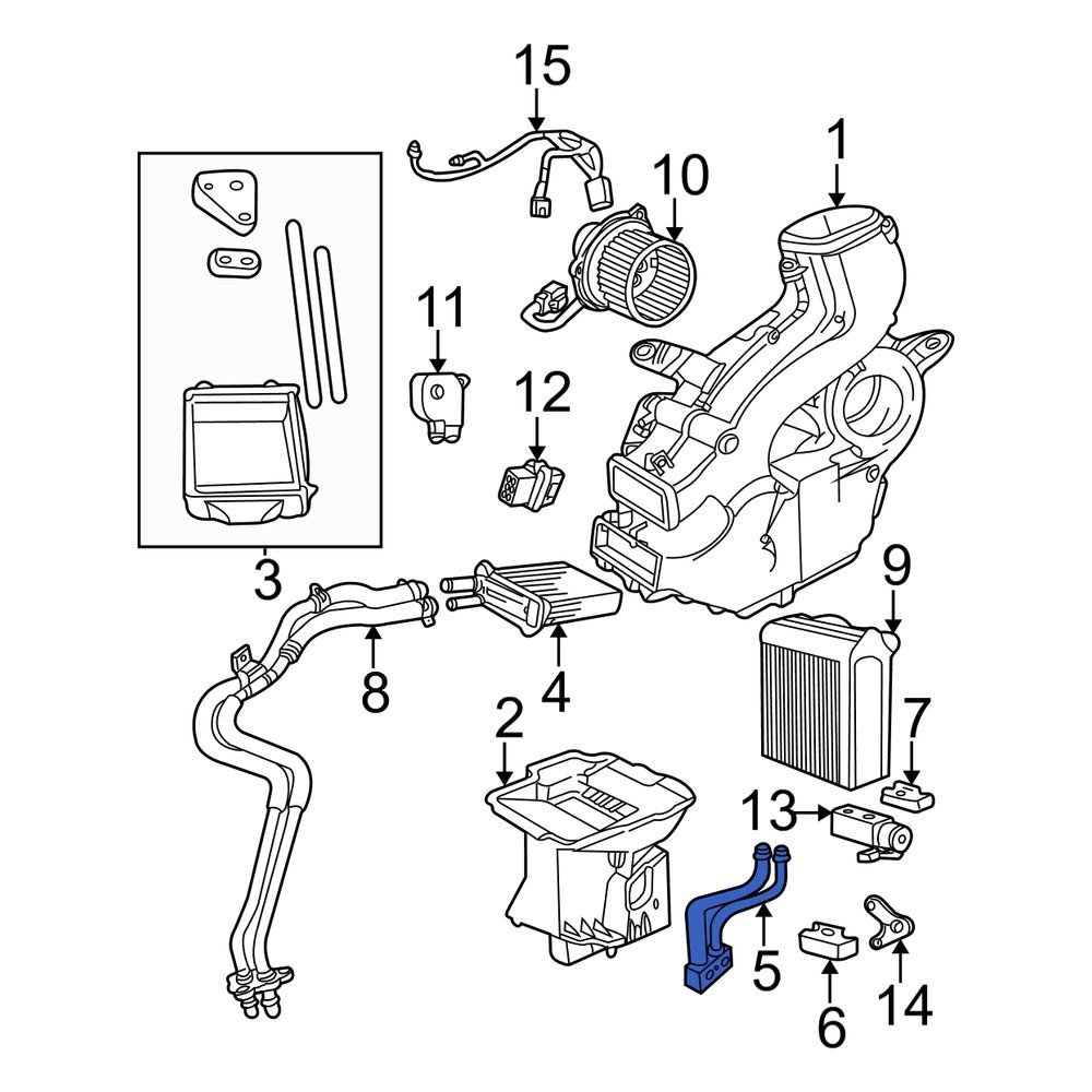 Dodge OE 5139726AA Rear Auxiliary A/C Evaporator Hose Assembly