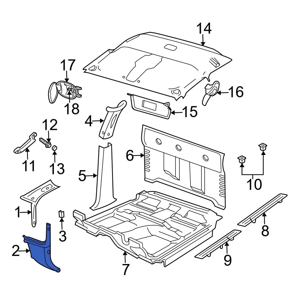 Dodge OE 5HD43WL5AB Left Kick Panel Trim