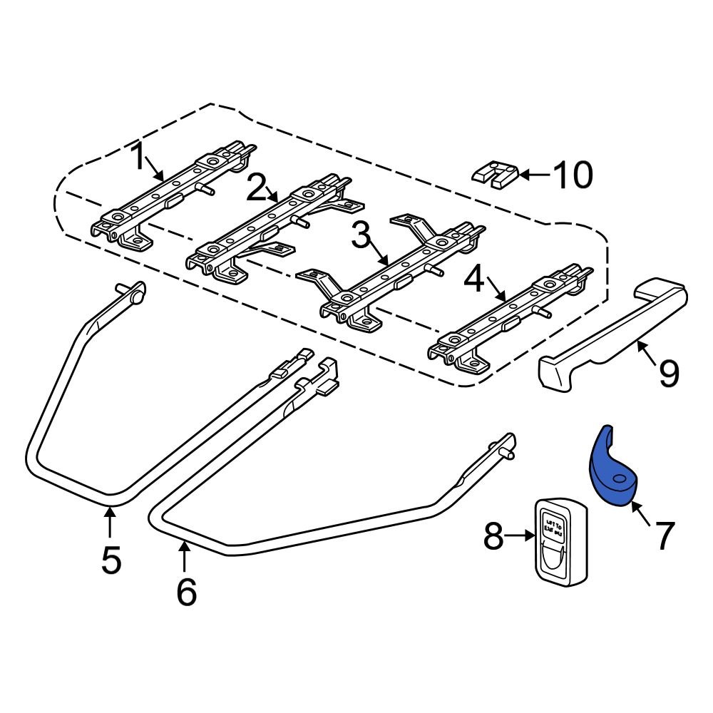 Dodge OE 5012304AA Right Seat Back Recliner Adjustment Handle