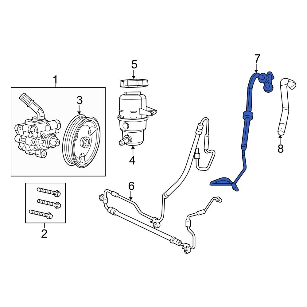 Dodge OE 52124635AH Front Power Steering Line