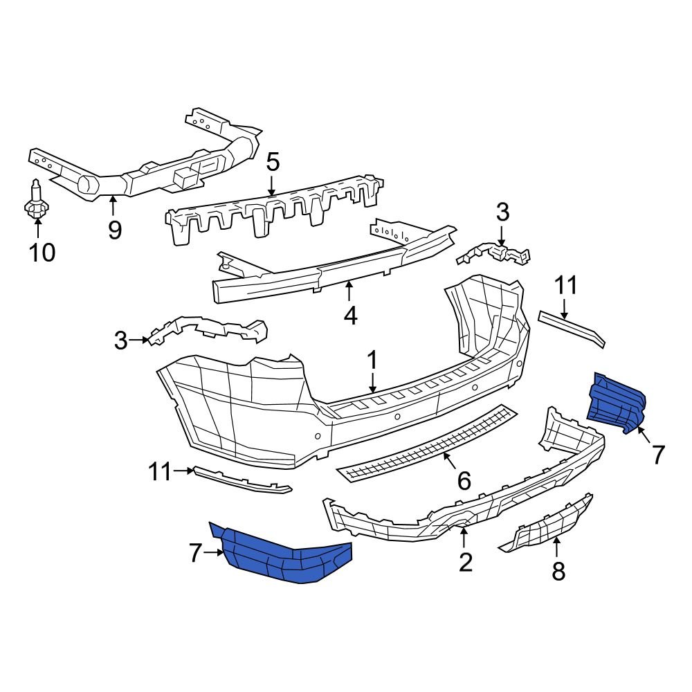 Dodge OE 68193402AB Rear Right Bumper Cover Heat Shield