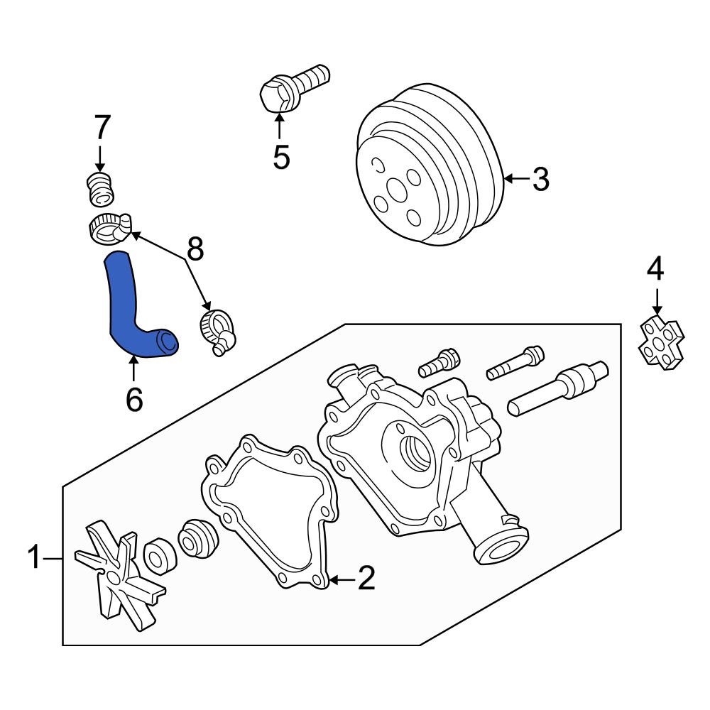 Dodge OE 53008654 - Engine Coolant Bypass Hose