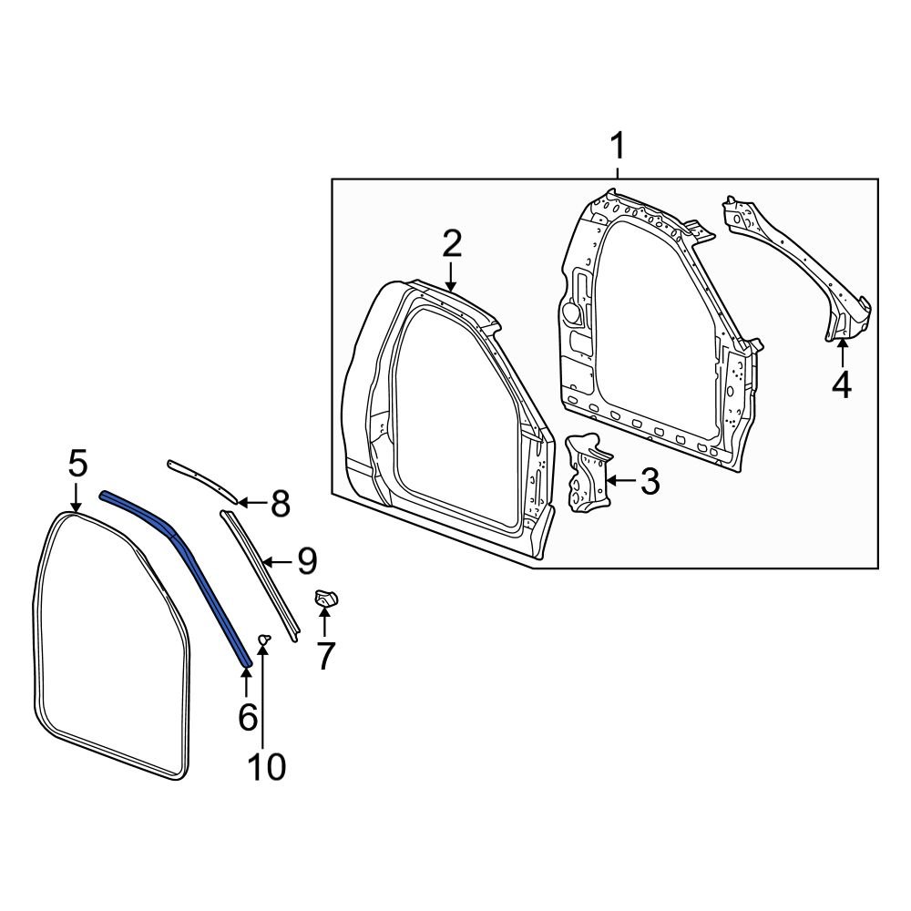 Dodge OE 55277188AB Right Upper Door Seal