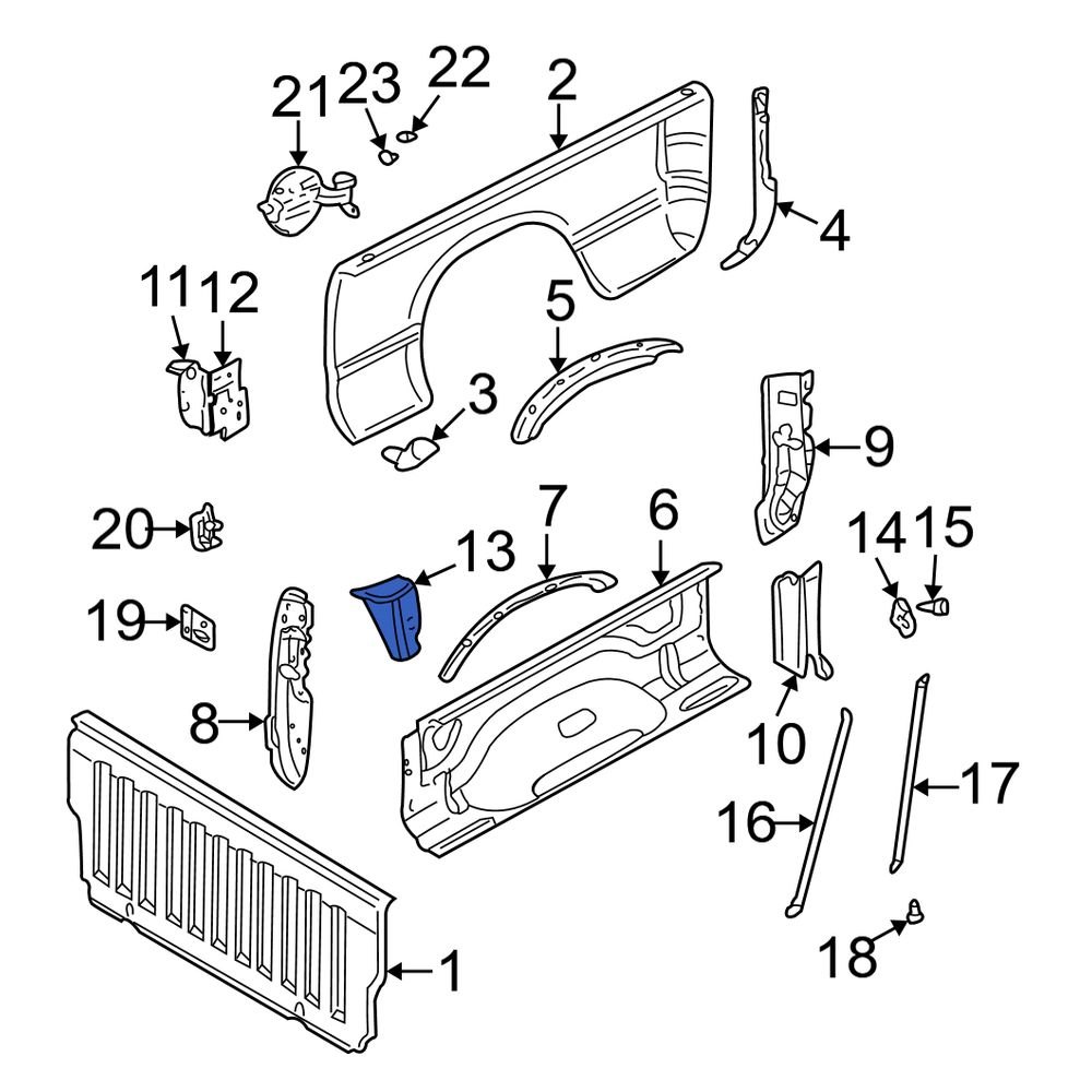 Dodge OE 55276322AB Rear Right Quarter Panel Splash Shield