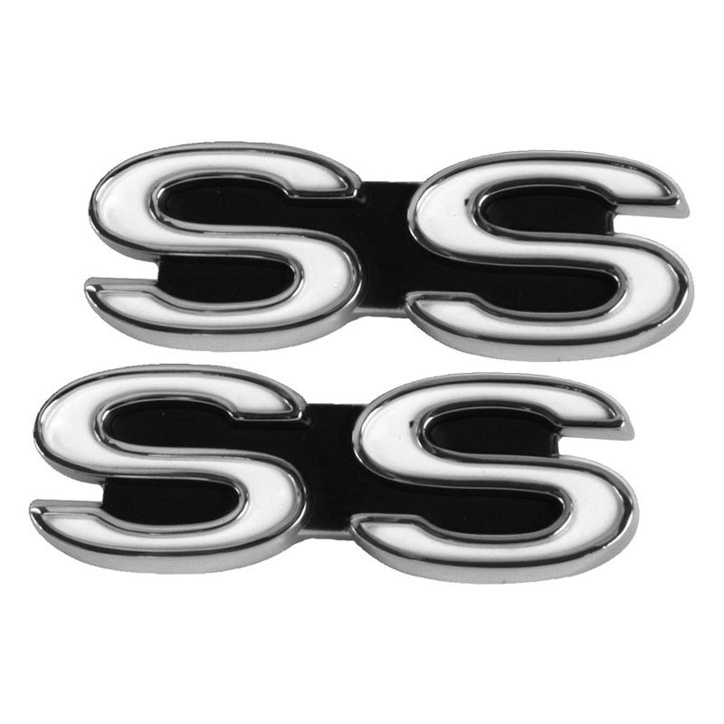 Dynacorn® EM6750 "SS" Chrome/Black Fender Emblems