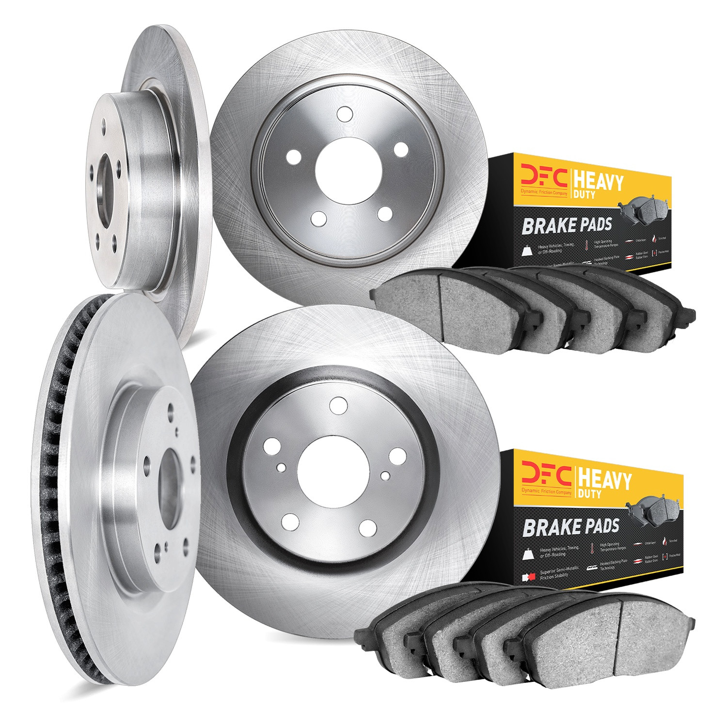 Dynamic Friction Company® 6204-40632 - Plain Front and Rear Brake Kit ...