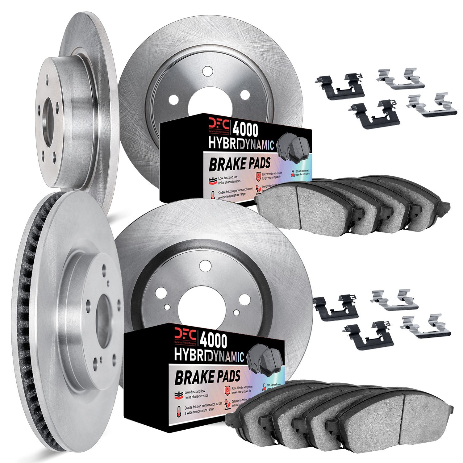 Dynamic Friction Company® 6814-74013 - Plain Front and Rear Brake Kit ...