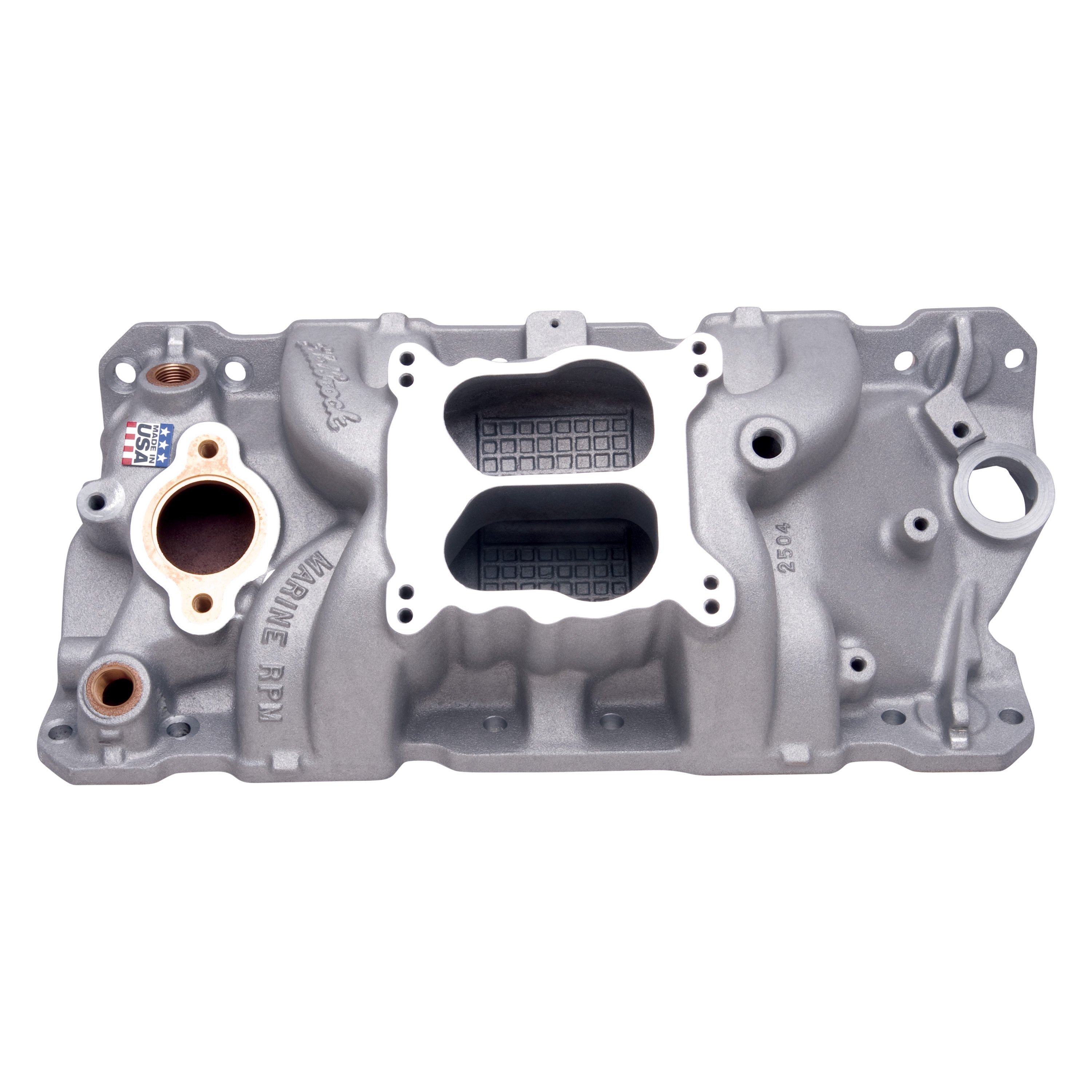 Edelbrock® 2504 - Super Victor® Satin Carbureted Single Plane Intake ...