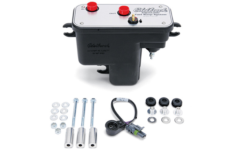 Edelbrock Fuel System Universal Fuel Sump Module Adjustable Fuel Sump Tank Only 255 LPH main image 1