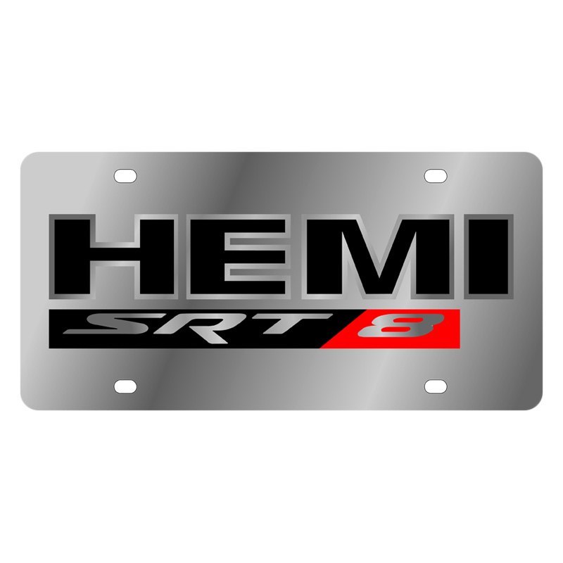 Eurosport Daytona Black License Plate Frame Inc HEMI Badge 