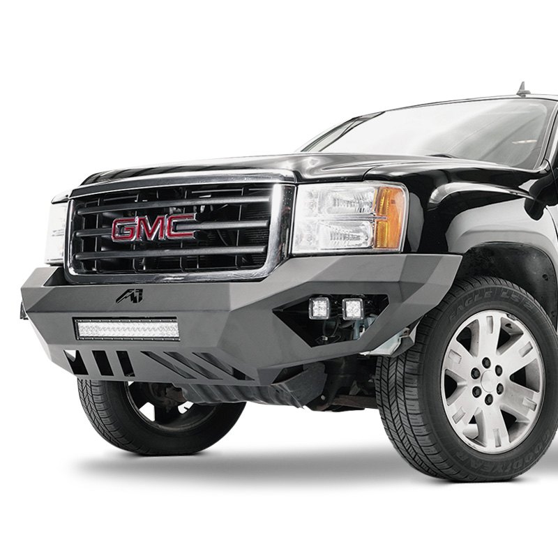 Fab Fours Gmc Sierra Vengeance Full Width Blacked Front Hd Bumper