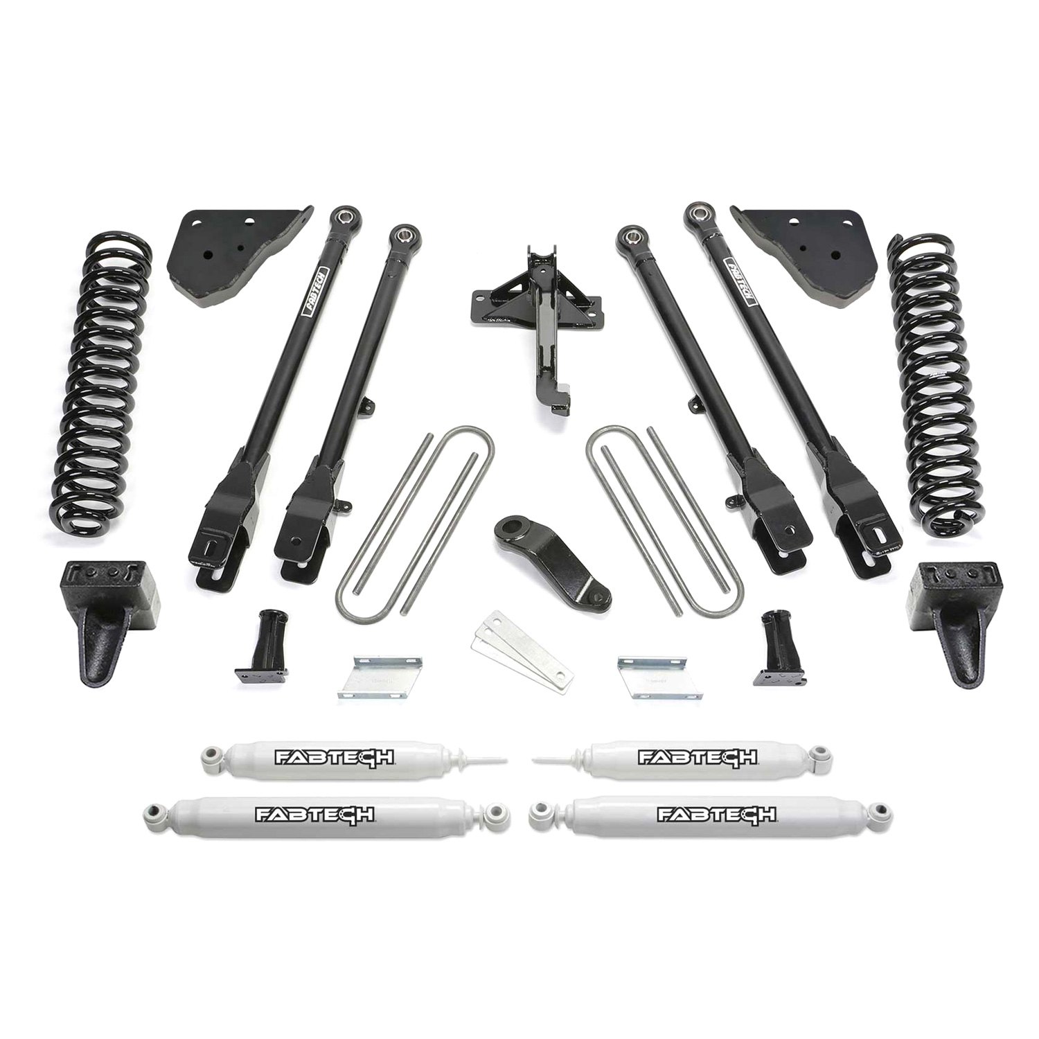 Fabtech® K2409 4" x 4" 4 Link Front and Rear Suspension Lift Kit