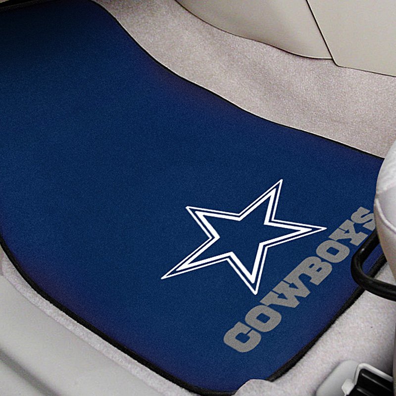 FanMats® 5724 Dallas Cowboys 1st Row Navy Carpet Floor Mats with