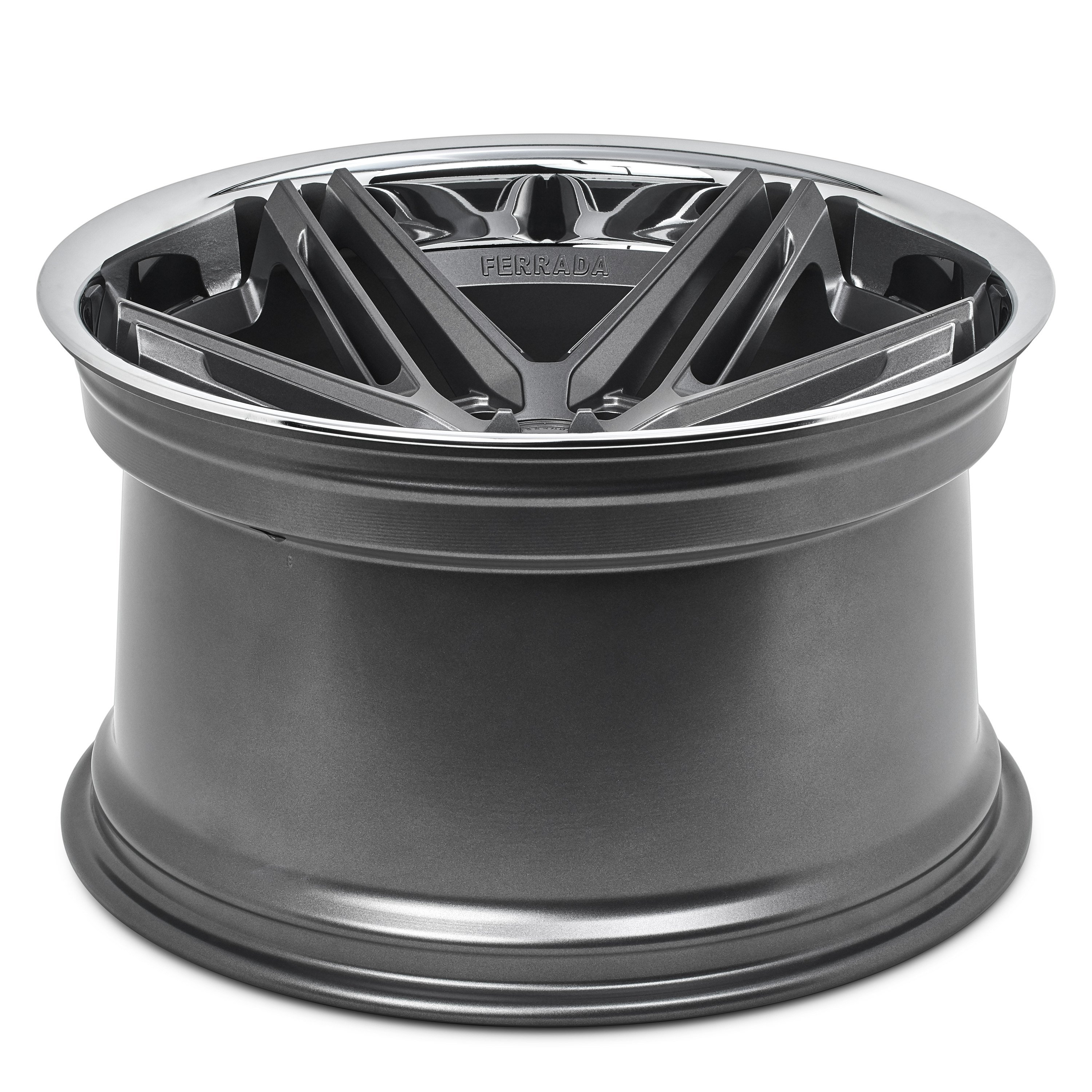 FERRADA CM1 Wheels Matte Graphite With Chrome Lip Rims