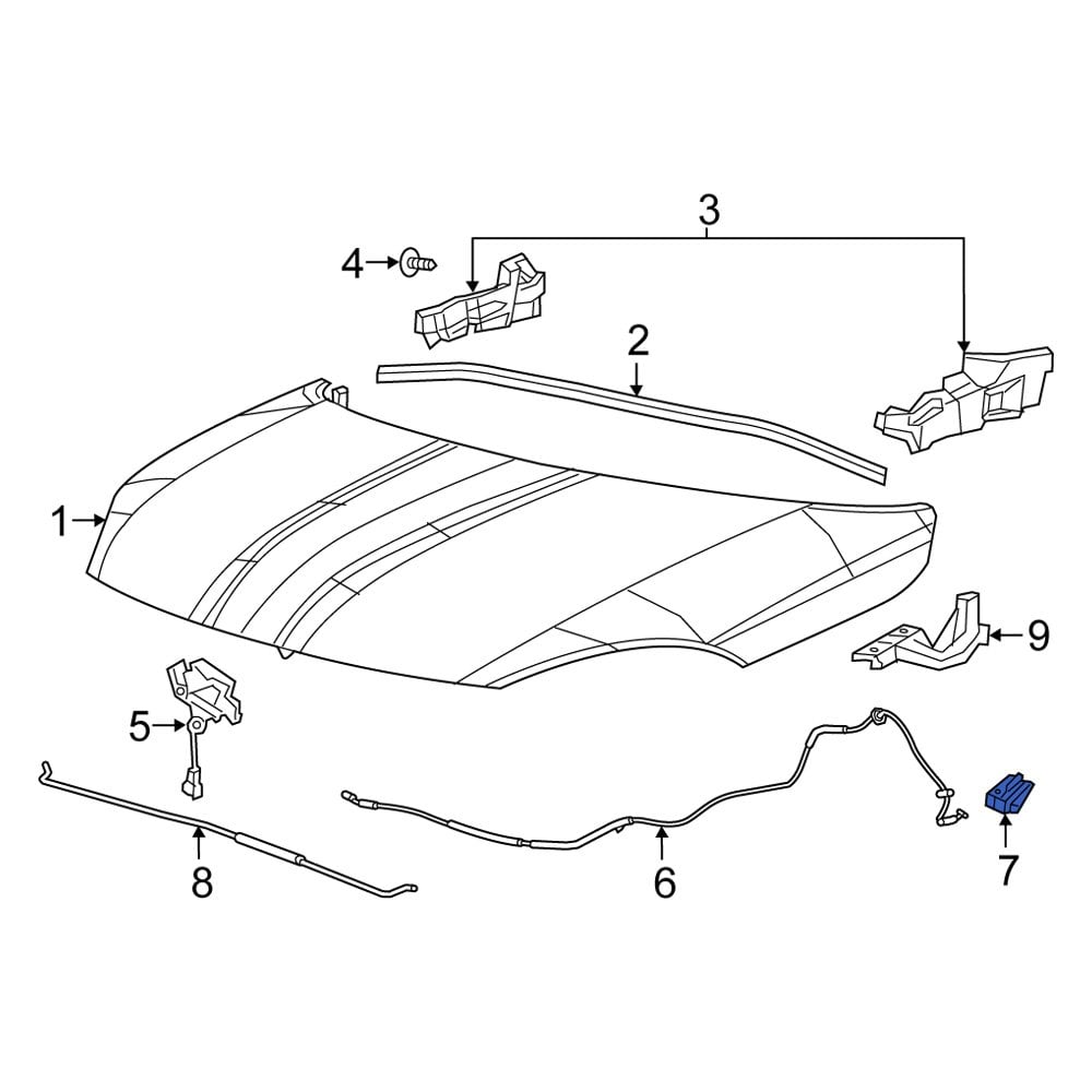 Fiat OE 68350522AA - Front Hood Release Handle