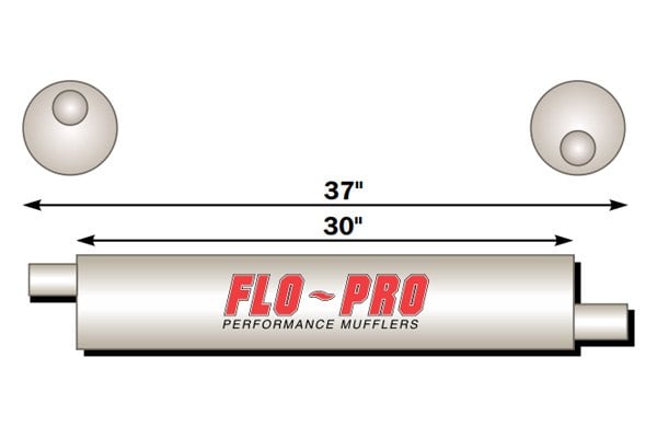 Flo-Pro® 1972 - Stainless Steel Round Gray Exhaust Muffler