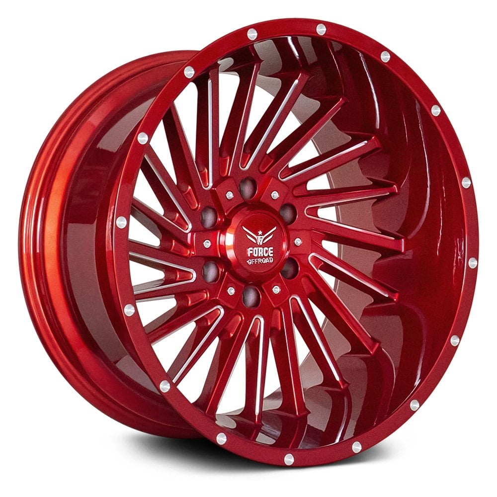 FORCE OFFROAD® F38 Wheels Candy Red with Milled Accents Rims