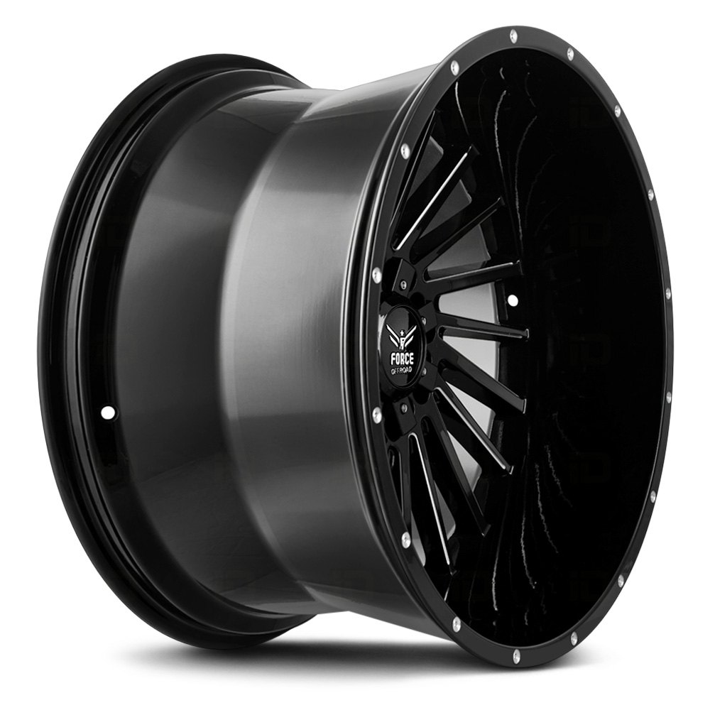 FORCE OFFROAD® F38 Wheels Black with Milled Accents Rims