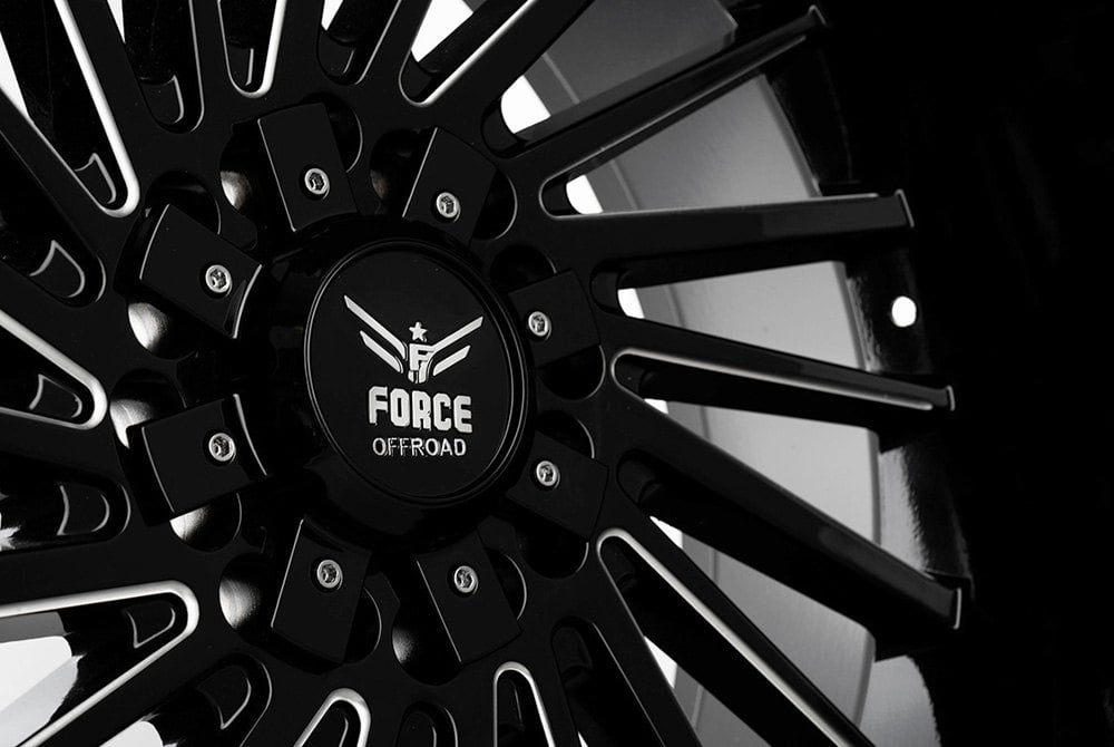 FORCE OFFROAD® F38 Wheels Black with Milled Accents Rims